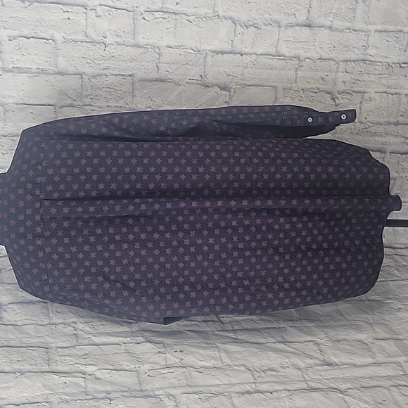 ROWM Blue and‎ Red Snowflakes Button Down Men's Shirt 2XT - Picture 8 of 9